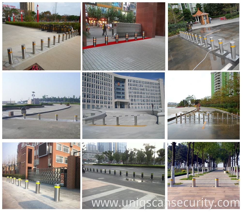 Security retractable road block barriers automatic rising lifting bollards for hotel entry